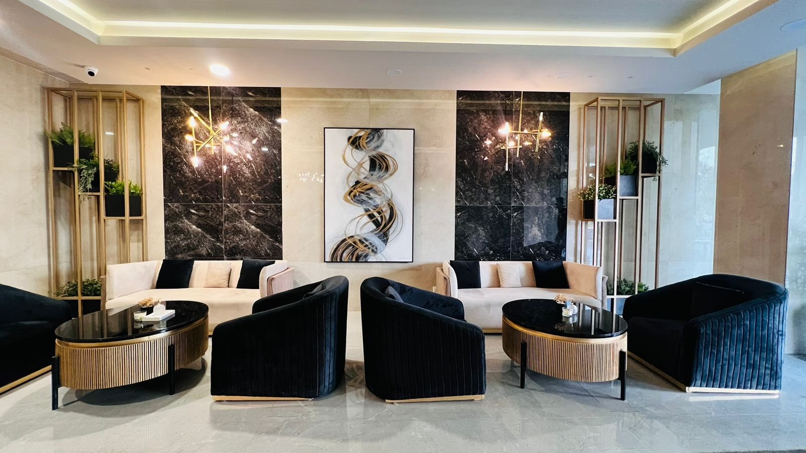 Reception & lobby seating β Sky Heights