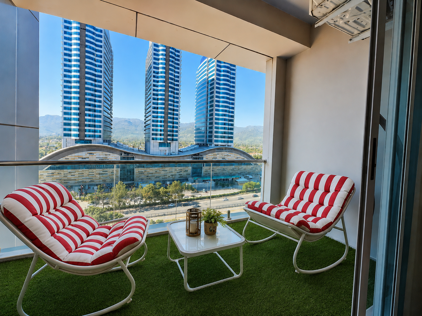 Balcony view at Elysium Tower serviced apartments Islamabad