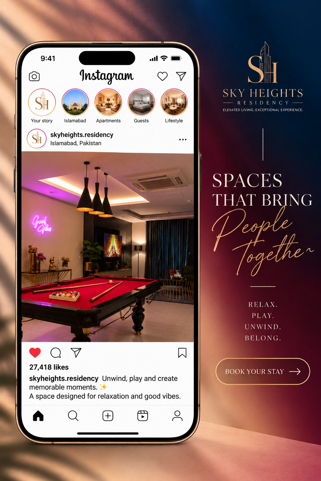 Sky Heights Residency luxury serviced apartments Islamabad and Lahore on Instagram