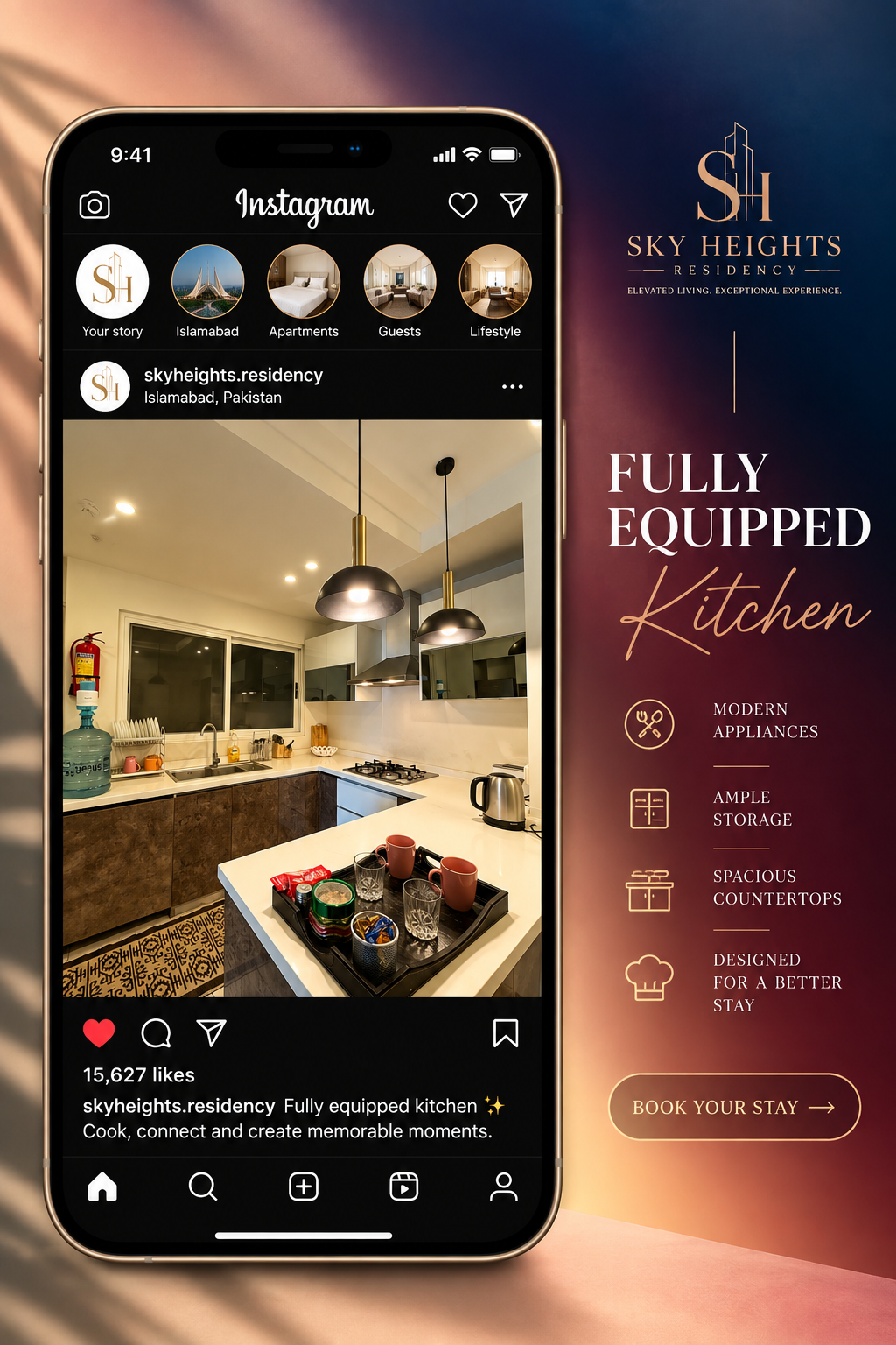 Sky Heights Residency luxury serviced apartments Islamabad and Lahore on Instagram