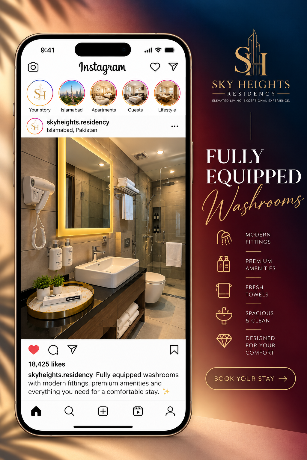 Sky Heights Residency luxury serviced apartments Islamabad and Lahore on Instagram