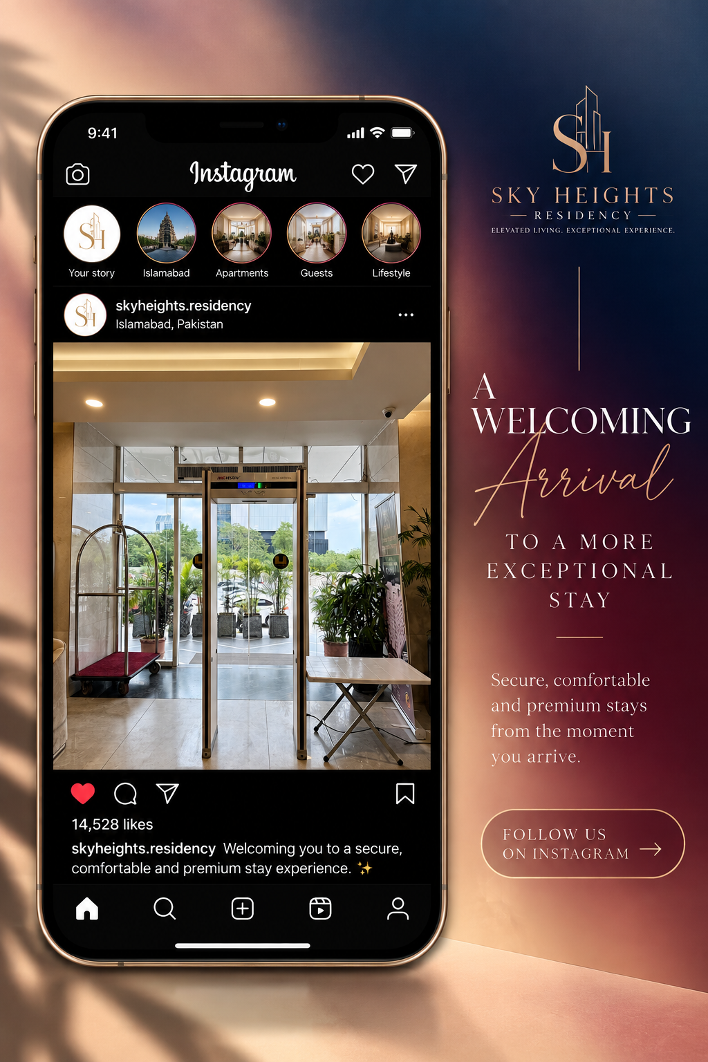 Sky Heights Residency luxury serviced apartments Islamabad and Lahore on Instagram