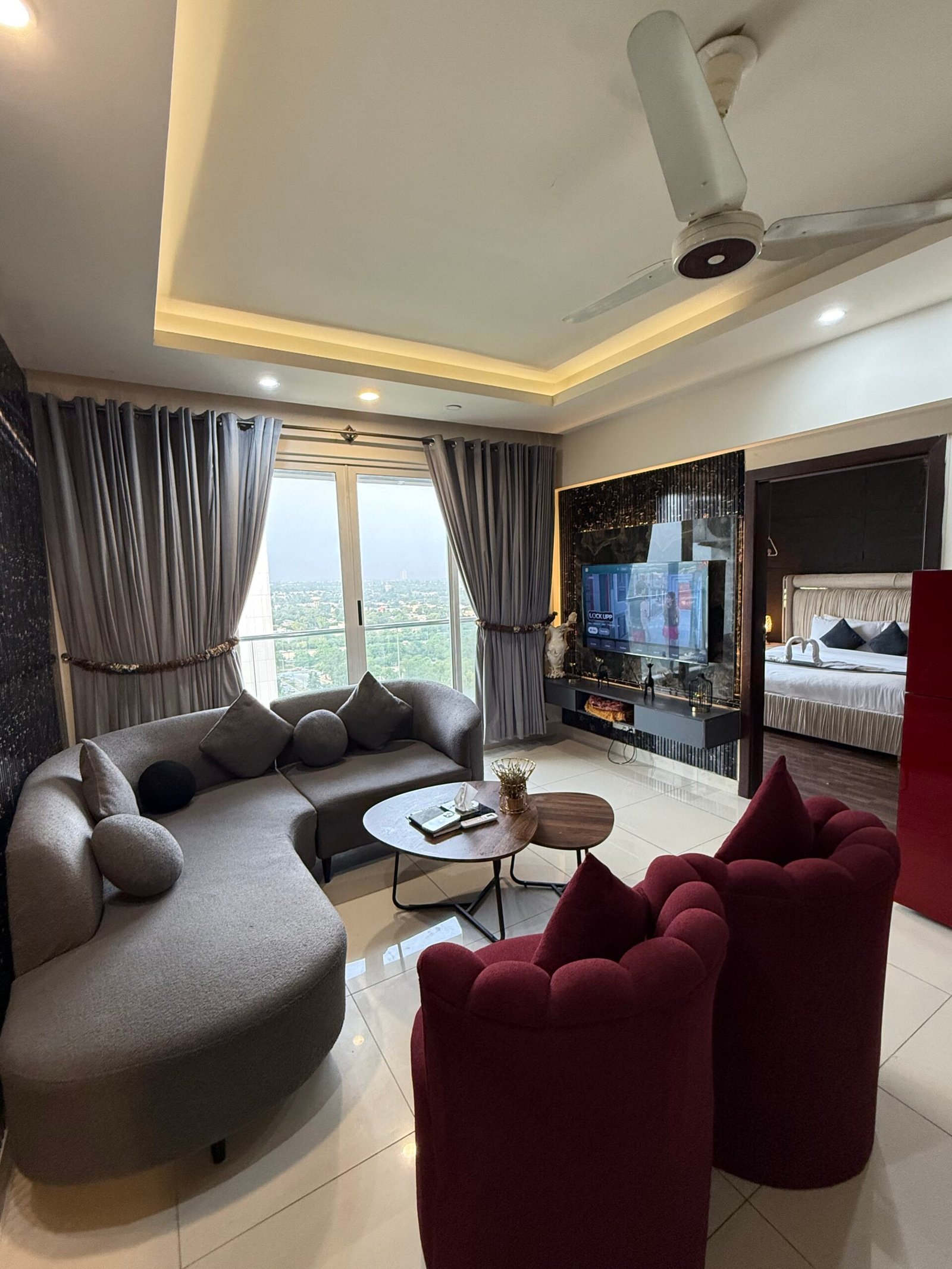 One Bedroom with Balcony and City Views, Elysium Tower Islamabad serviced apartment